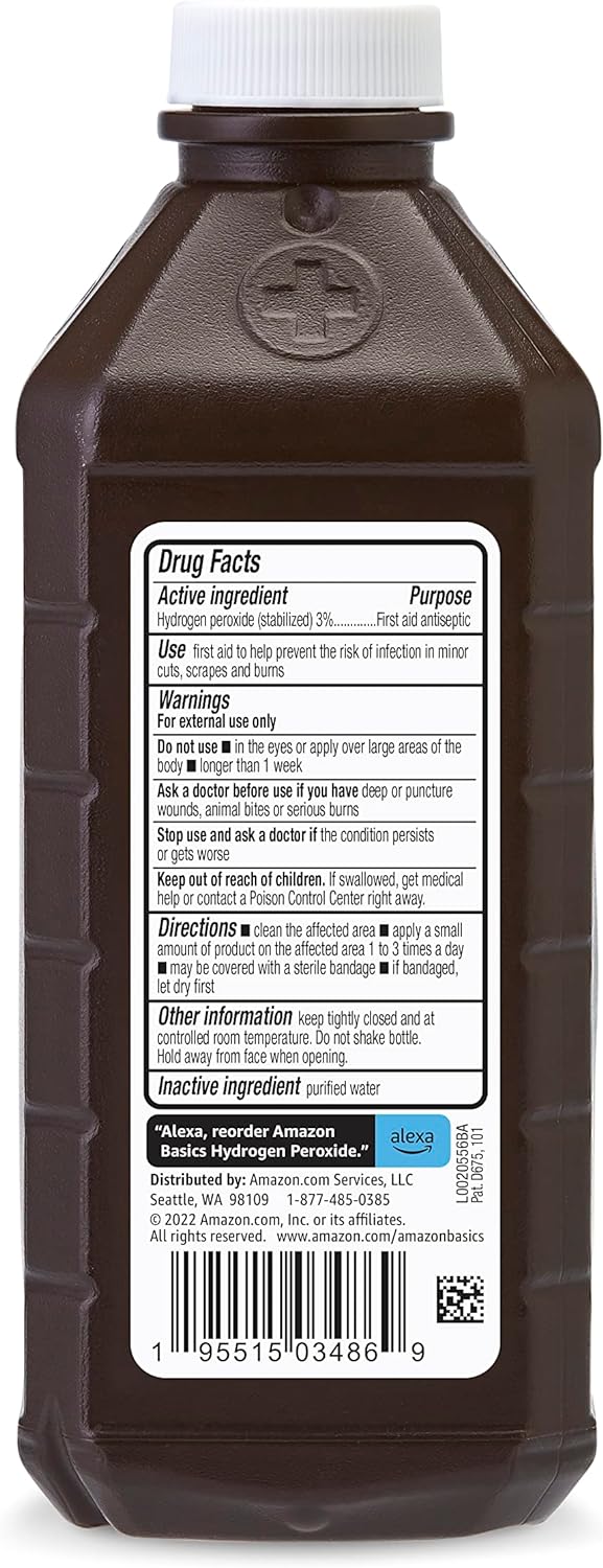 Amazon Basics Hydrogen Peroxide Topical Solution USP, 16 Fl Oz (Pack of 1) (Previously Solimo) - Premium Hydrogen Peroxide from Concordia Style Boutique - Just $9.60! Shop now at Concordia Style Boutique