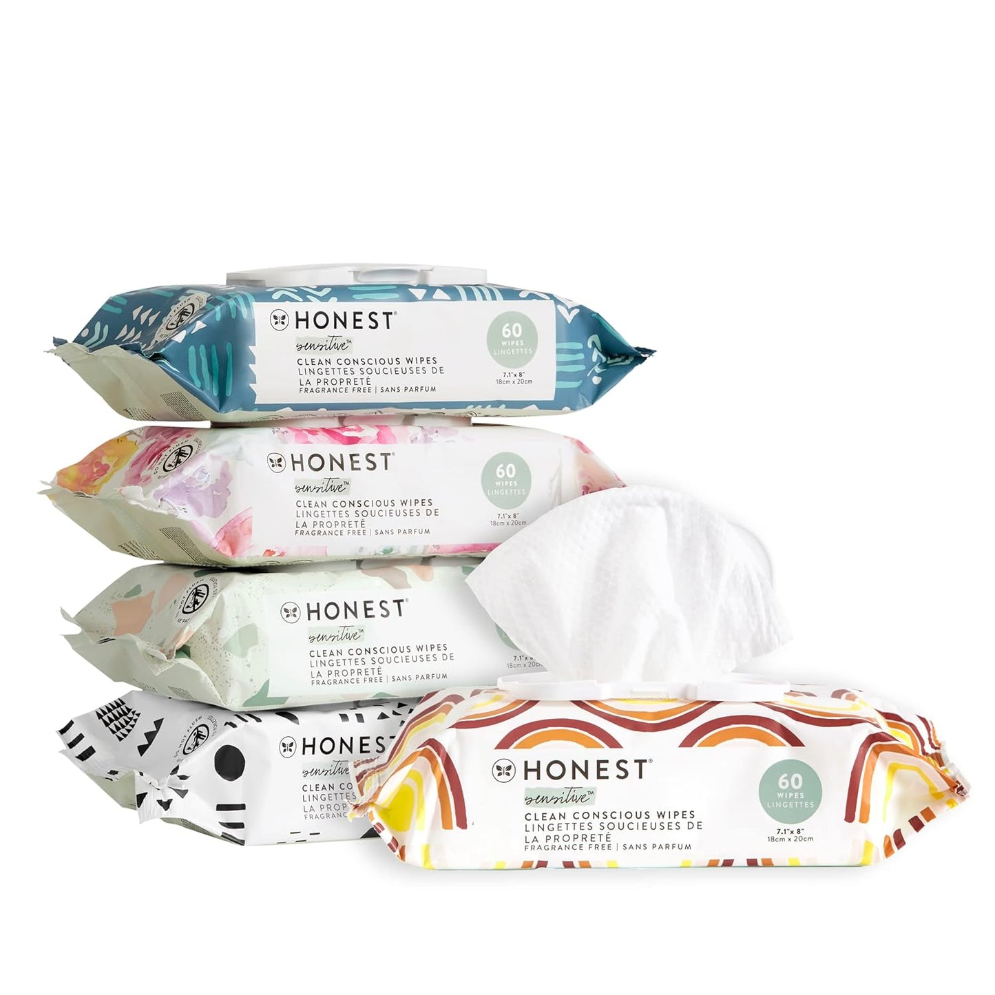 The Honest Company Clean Conscious Wipes | 99% Water, Compostable, Plant-Based, Baby Wipes | Hypoallergenic, EWG Verified | Geo Mood, 288 Count - Premium Wipes & Refills from Concordia Style Boutique - Just $7.05! Shop now at Concordia Style Boutique