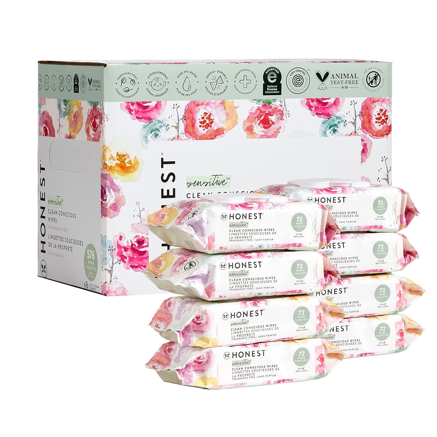 The Honest Company Clean Conscious Wipes | 99% Water, Compostable, Plant-Based, Baby Wipes | Hypoallergenic, EWG Verified | Geo Mood, 288 Count - Premium Wipes & Refills from Concordia Style Boutique - Just $7.05! Shop now at Concordia Style Boutique