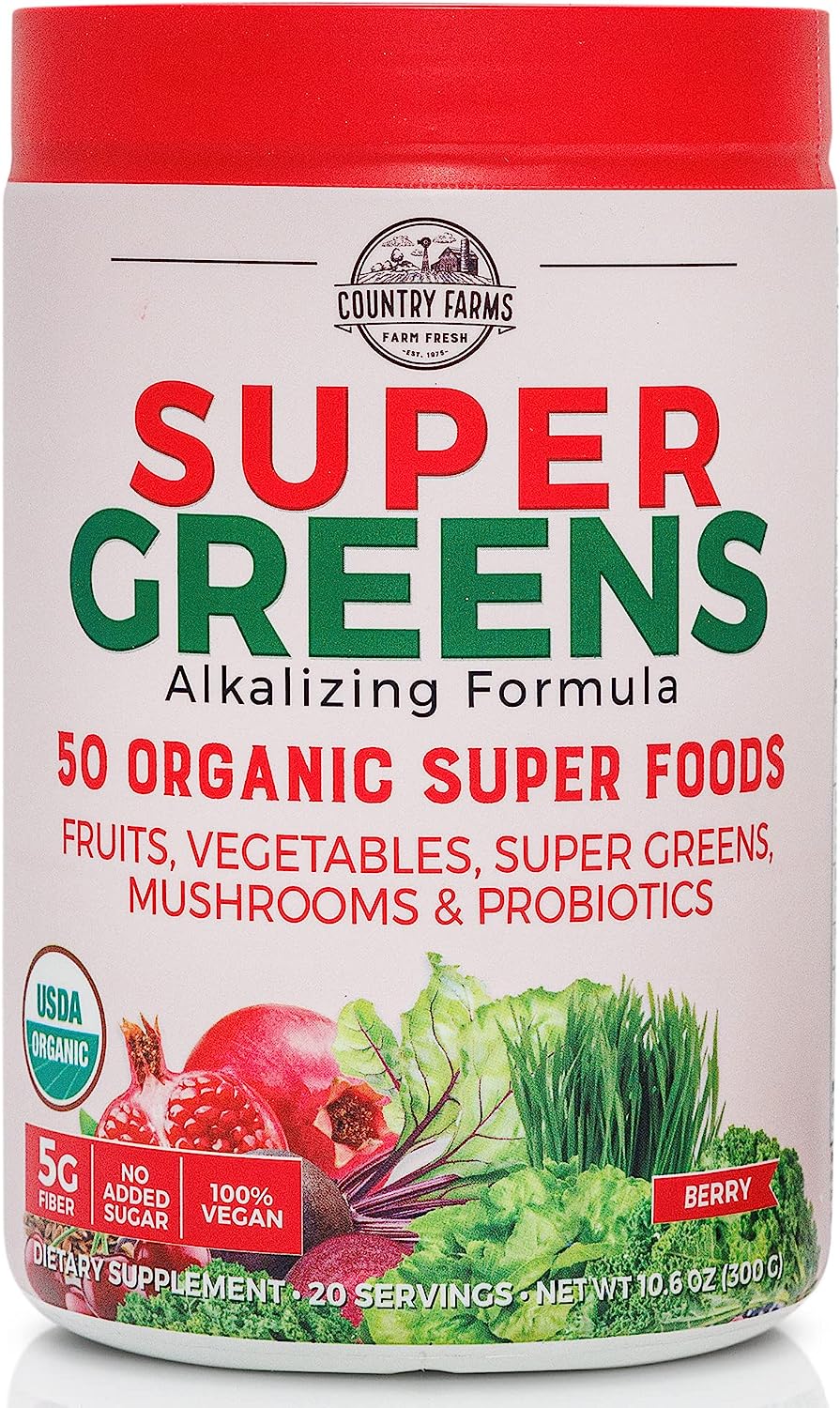 Super Greens Natural Flavor, 50 Organic Super Foods, USDA Organic Drink Mix, Mushrooms & Probiotics, Supports Energy, 20 Servings, 10.6 Oz - Premium Super Greens from Concordia Style Boutique - Just $31.44! Shop now at Concordia Style Boutique