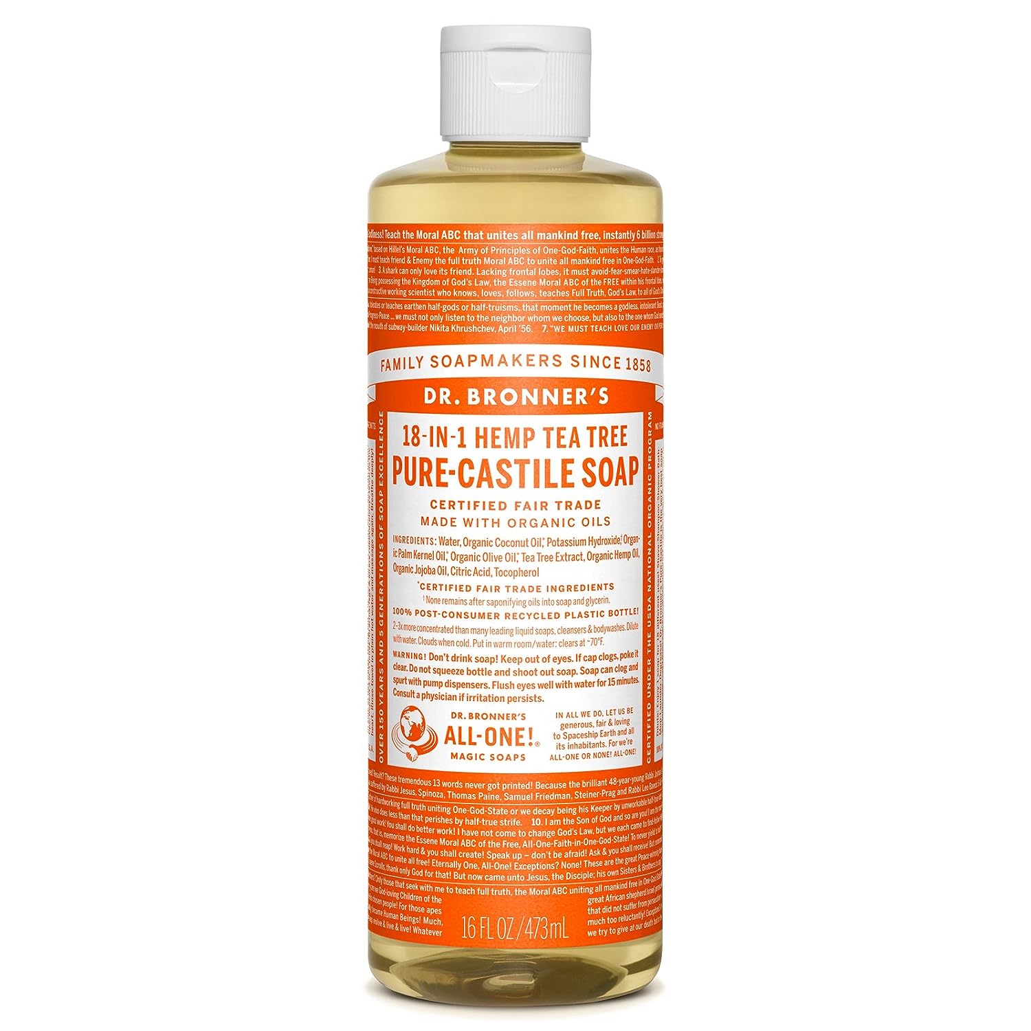 Dr. Bronner's - Pure-Castile Liquid Soap (Lavender, 8 ounce) - Made with Organic Oils, 18-in-1 Uses: Face, Body, Hair, Laundry, Pets and Dishes, Concentrated, Vegan, Non-GMO - Premium  from Concordia Style Boutique - Just $12.28! Shop now at Concordia Style Boutique