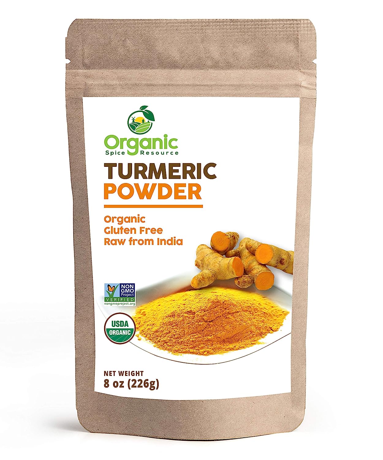 Organic Turmeric Root Powder | 8oz or 16 oz (1 lbs) | Lab Tested for Heavy Metal and Purity, Resealable Kraft Bag, Non-GMO, Curcumin Powder - 100% Raw from India, by SHOPOSR (8oz) - Premium Turmeric from Concordia Style Boutique - Just $7.55! Shop now at Concordia Style Boutique