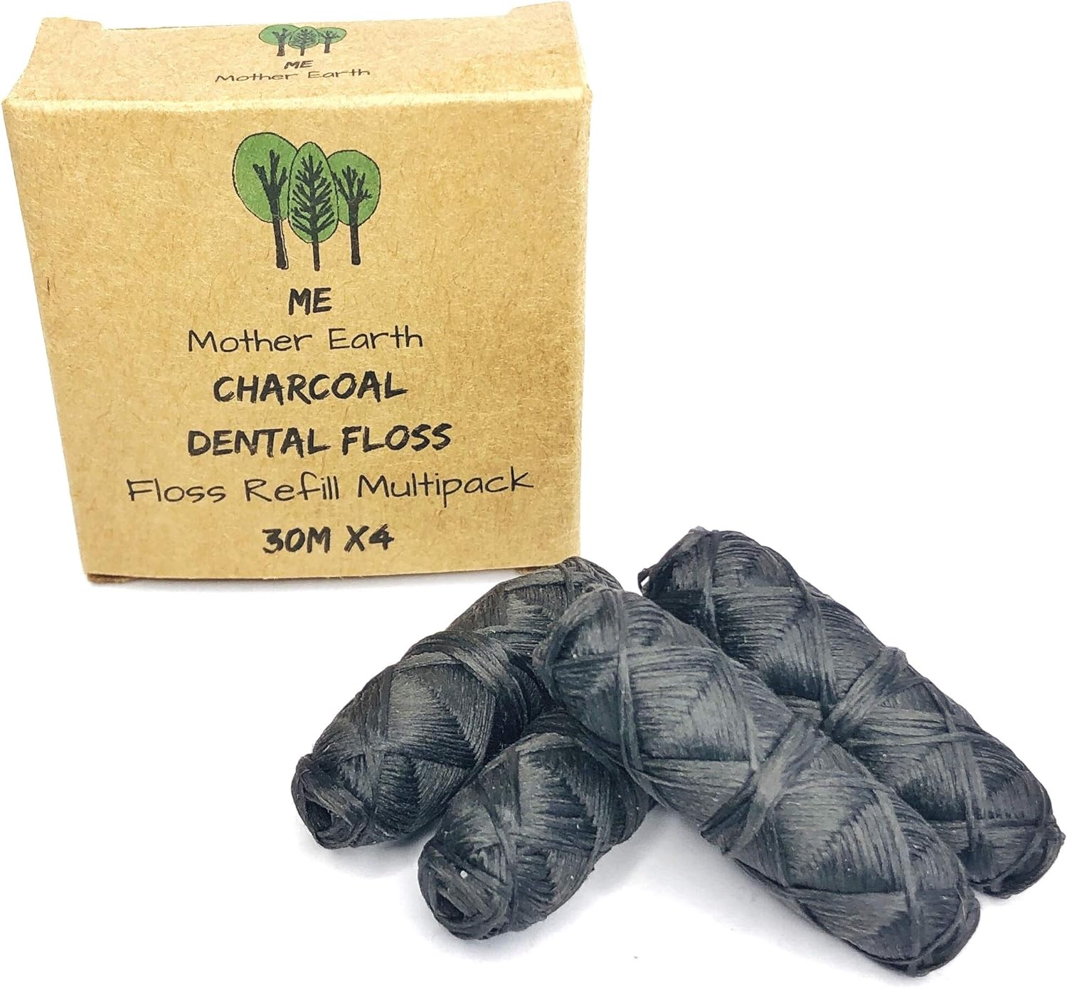 Vegan Biodegradable Bamboo Charcoal Dental Floss Refill Refill | Natural Candelilla Wax | 33yds x4 | Peppermint Essential Oil | Eco Friendly Zero Waste Oral Care | 4 Pack - Premium Dental Floss from Concordia Style Boutique - Just $36.32! Shop now at Concordia Style Boutique