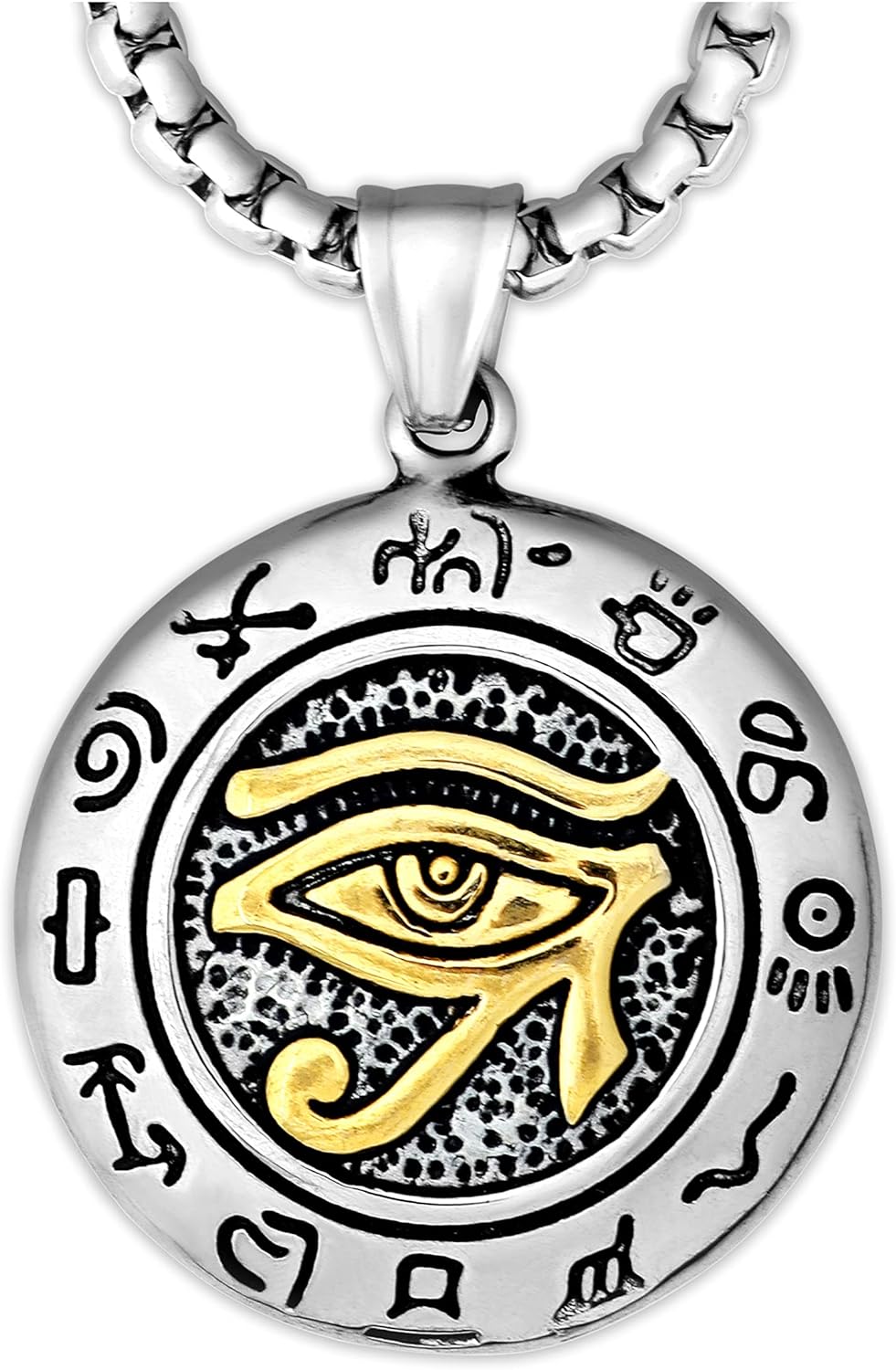 HAQUIL Stainless Steel Egyptian Charm Amulet Totem Pendant Chain Necklace Jewelry Gift for Men and Women - Premium Necklaces from Concordia Style Boutique - Just $21.43! Shop now at Concordia Style Boutique