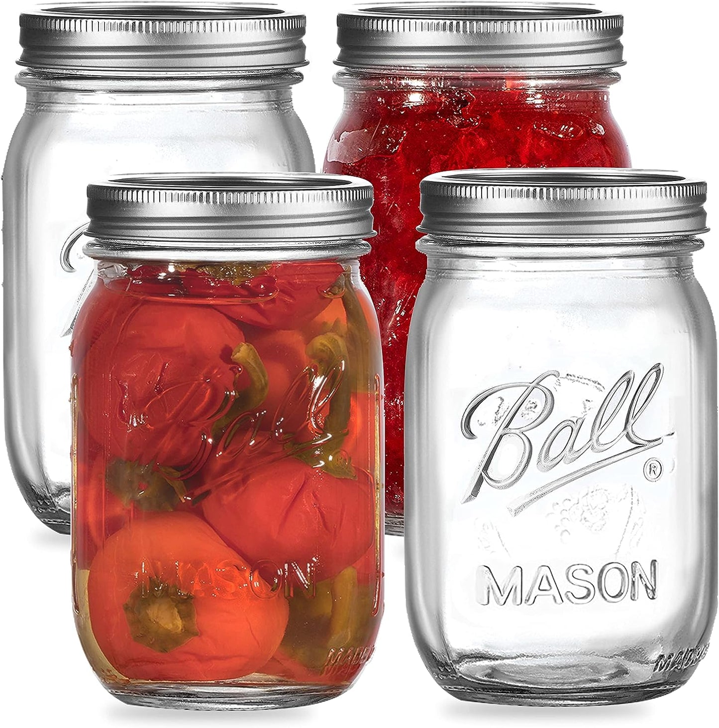 Regular Mouth Mason Jars 16 oz. (12 Pack) - Pint Size Jars with Airtight Lids and Bands for Canning, Fermenting, Pickling, Meal Prep, or DIY Decors and Projects Bundled with Jar Opener - Premium Jars from Concordia Style Boutique - Just $60.84! Shop now at Concordia Style Boutique