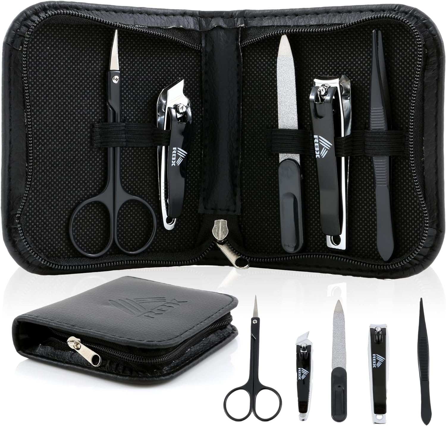 Nail Clippers for Men Travel Size Men's Nail Grooming Kit, 5 Pcs Mens Nail Clipper Set Includes Nail Clippers, Scissors, Tweezers and Leather Traveling Case - Premium Manicure Set from Concordia Style Boutique - Just $15.06! Shop now at Concordia Style Boutique