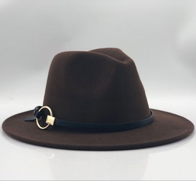 Wool Fedora Hat Hawkins Felt Cap Wide Brim Ladies Trilby Chapeu Feminino Hat Women Men Jazz Church Godfather Sombrero Caps - Premium hat from Concordia Style Boutique - Just $18.75! Shop now at Concordia Style Boutique