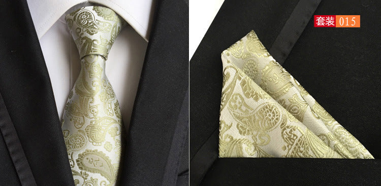 SOURCE Factory in Stock Supply Polyester Large Waist Flower Suit Tie Men's Pocket Square Suit
