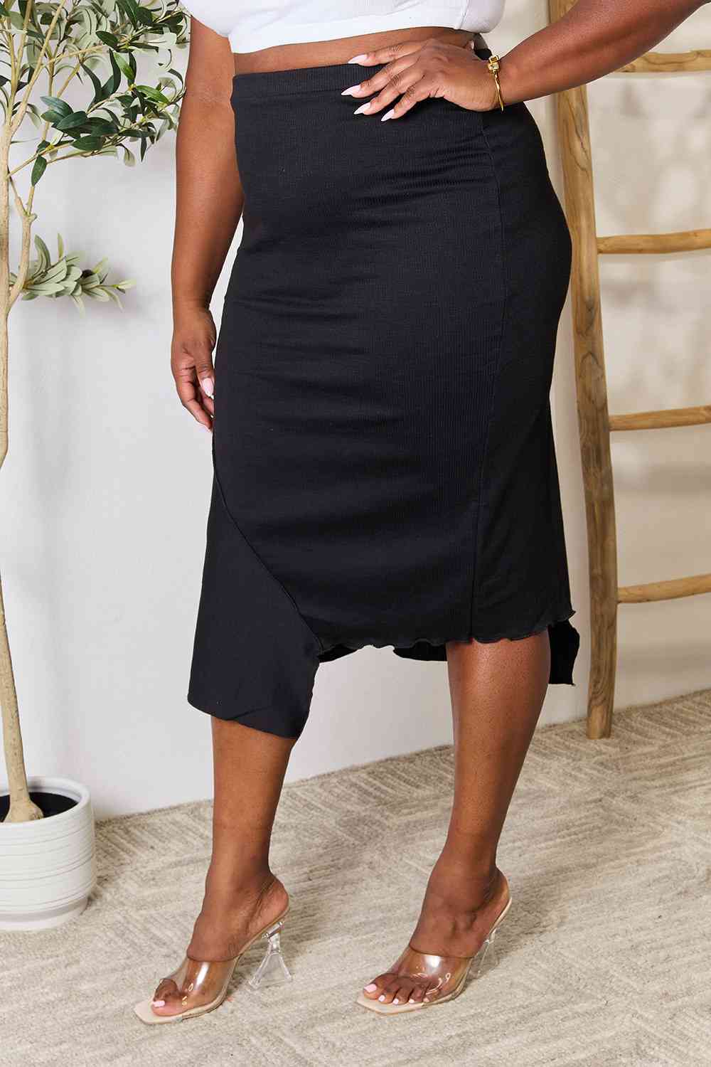 Culture Code Full Size High Waist Midi Skirt - Premium Full Size High Waist Midi Skirt from Concordia Style Boutique - Just $16.06! Shop now at Concordia Style Boutique