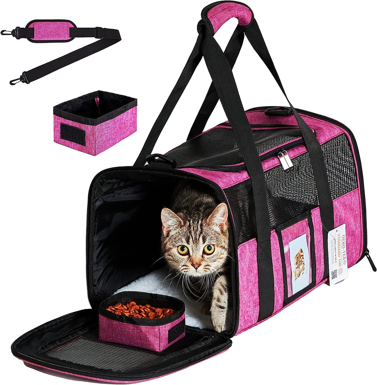 SECLATO Cat Carrier, Dog Carrier, Pet Carrier Airline Approved for Cat, Small Dogs, Kitten, Cat Carriers for Small Medium Cats Under 15lb, Collapsible Soft Sided TSA Approved Cat Travel Carrier-Black - Premium Pet Carrier from Concordia Style Boutique - Just $33.85! Shop now at Concordia Style Boutique