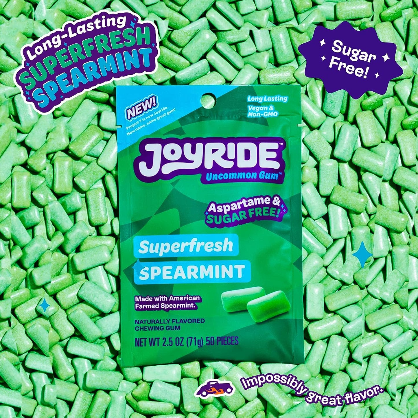 Project 7 - Chewing Gum - Aspartame Free, Sugar-Free & Low Carb | Long Lasting, Vegan, Non-GMO (Superfresh Spearmint, 50 Count (Pack of 1)) - Premium chewing gum from Concordia Style Boutique - Just $9.27! Shop now at Concordia Style Boutique