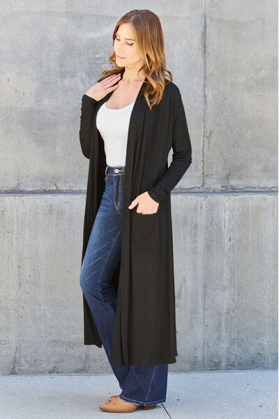 Basic Bae Full Size Open Front Long Sleeve Cover Up - Premium Full Size Open Front Long Sleeve Cover Up from Concordia Style Boutique - Just $30.68! Shop now at Concordia Style Boutique