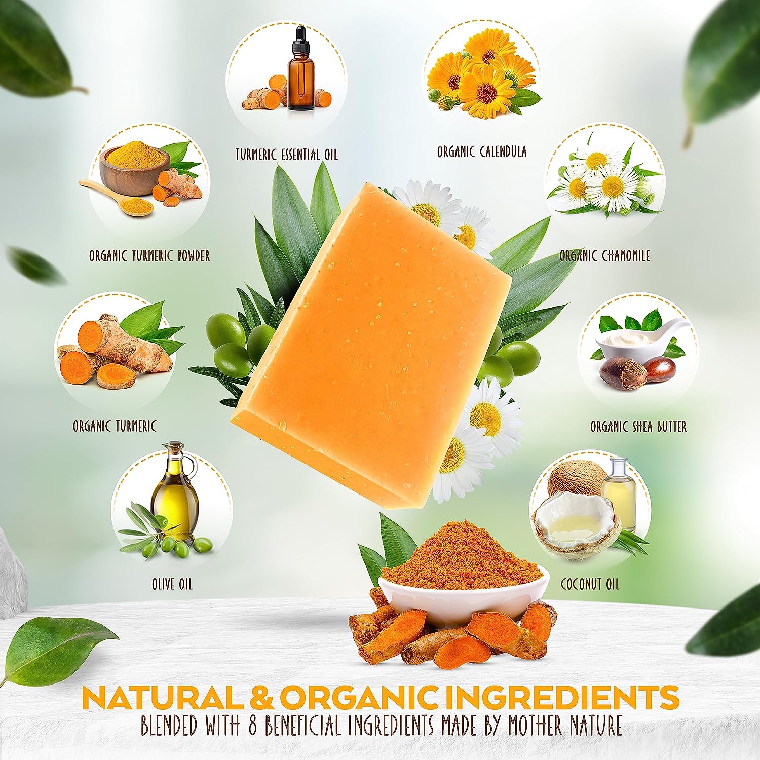 Turmeric Soap Bar for Body & Face - Made with Natural and Organic Ingredients. Gentle Soap – For All Skin Types – Made in USA 4.5oz Bar - Premium  from Concordia Style Boutique - Just $12.13! Shop now at Concordia Style Boutique