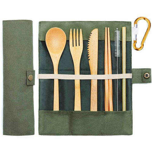 Bamboo Travel Utensils -Sustainable Bamboo Cutlery Set - Premium Bamboo Travel Utensils from Concordia Style Boutique - Just $13.69! Shop now at Concordia Style Boutique