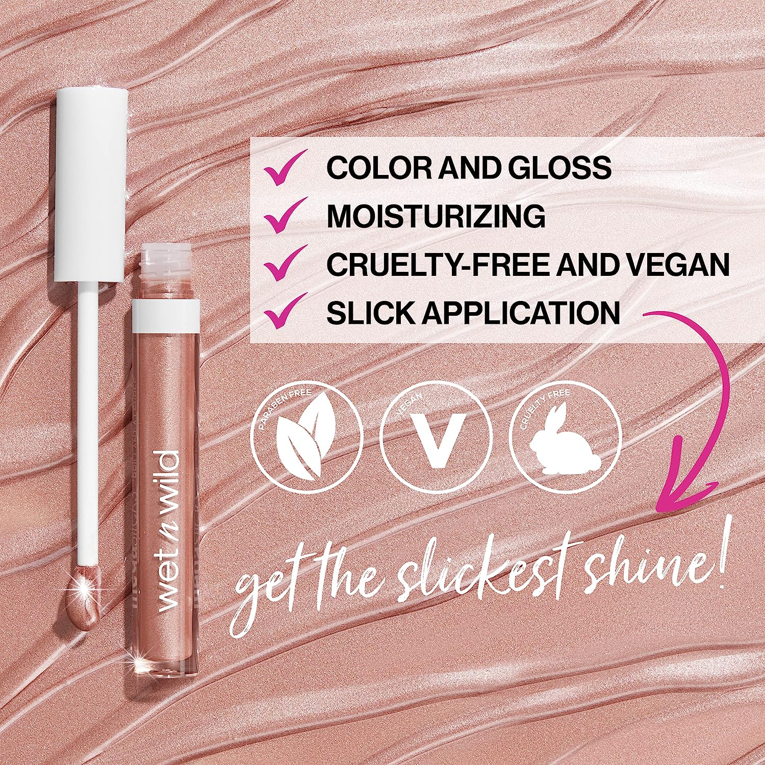 Wet n Wild Mega Slicks Lip Gloss | Long Lasting | Hyaluronic Acid | High Shine | Champagne Please - Premium liploss from Concordia Style Boutique - Just $5.97! Shop now at Concordia Style Boutique