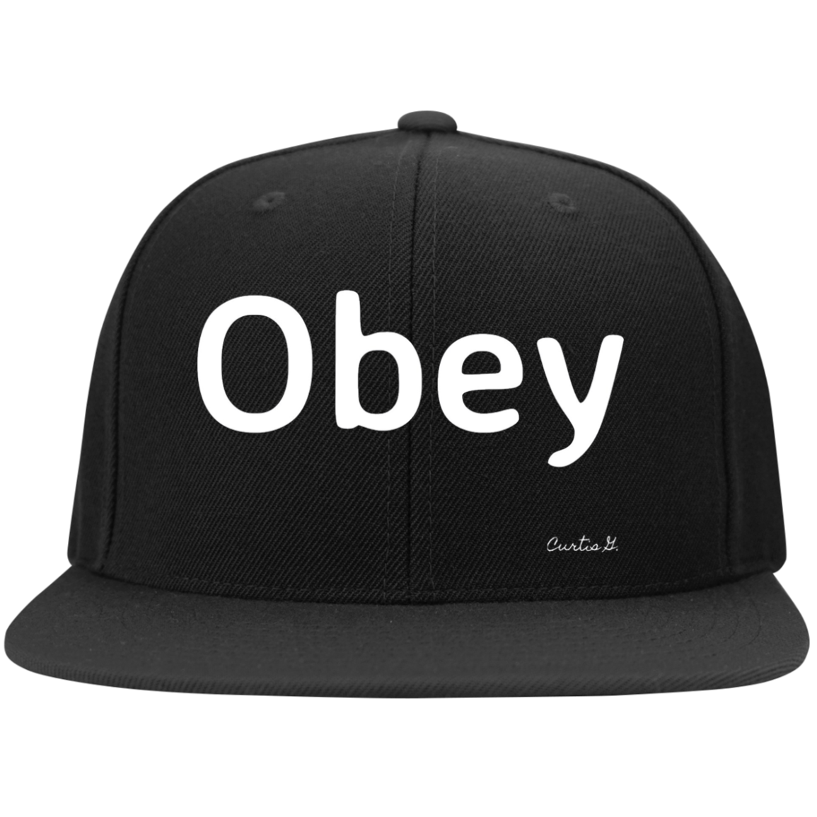 Flat Bill High-Profile Snapback Hat - "Obey" - Premium Hats from Concordia Style Boutique - Just $24.79! Shop now at Concordia Style Boutique