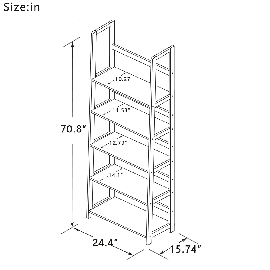 Solid bamboo wood oxford “A”frame ladder display bookshelf