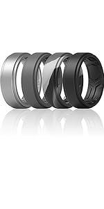 ThunderFit Silicone Wedding Rings for Men, Breathable Step Edge 2 Layer - 10mm Width - 2.3mm Thick - Premium ring from Concordia Style Boutique - Just $15.04! Shop now at Concordia Style Boutique