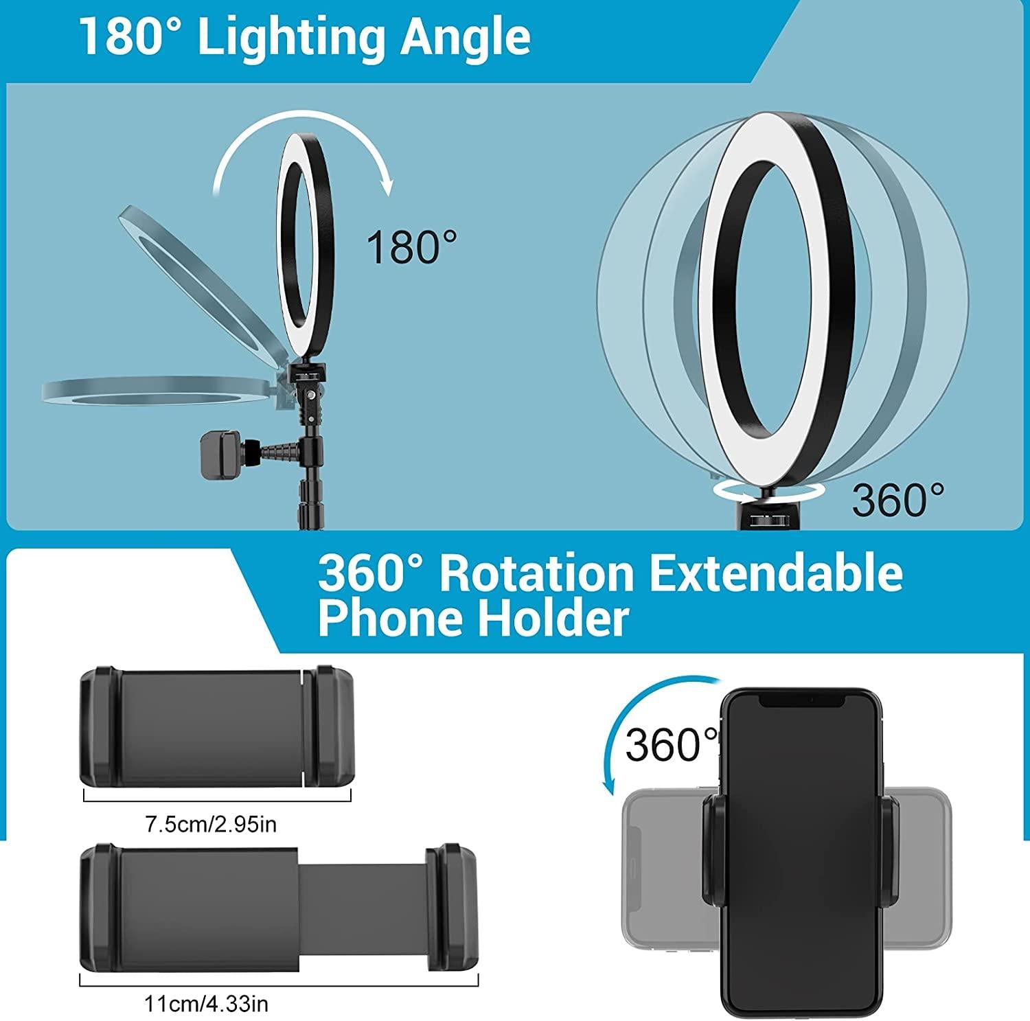 9 inch Ring Light with Stand and Phone Holder, 50" Tripod with Remote - Premium Ring Light with Stand and Phone Holder from MyDepot - Just $33.98! Shop now at Concordia Style Boutique