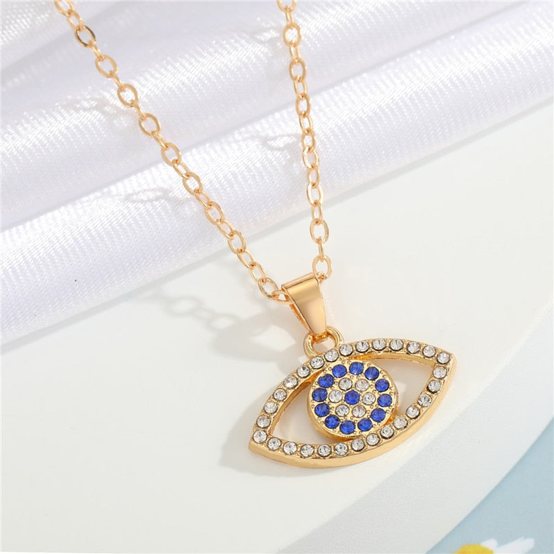 Crystal Turkish Evil Eye Necklace