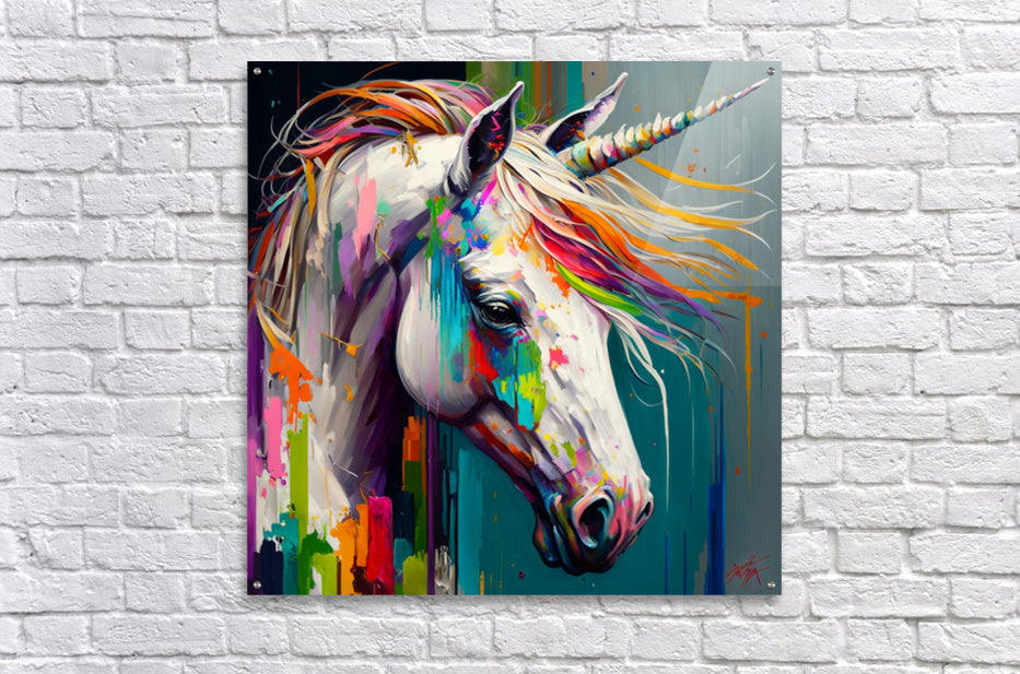 Unicorn Colored palette knife oil painting Abstract by Goldfishwallart - Premium artwork from Concordia Style Boutique - Just $71! Shop now at Concordia Style Boutique