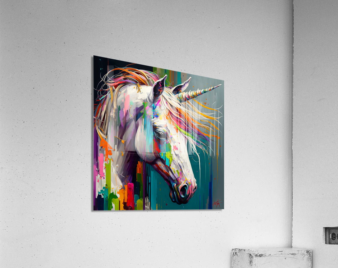 Unicorn Colored palette knife oil painting Abstract by Goldfishwallart - Premium artwork from Concordia Style Boutique - Just $71! Shop now at Concordia Style Boutique