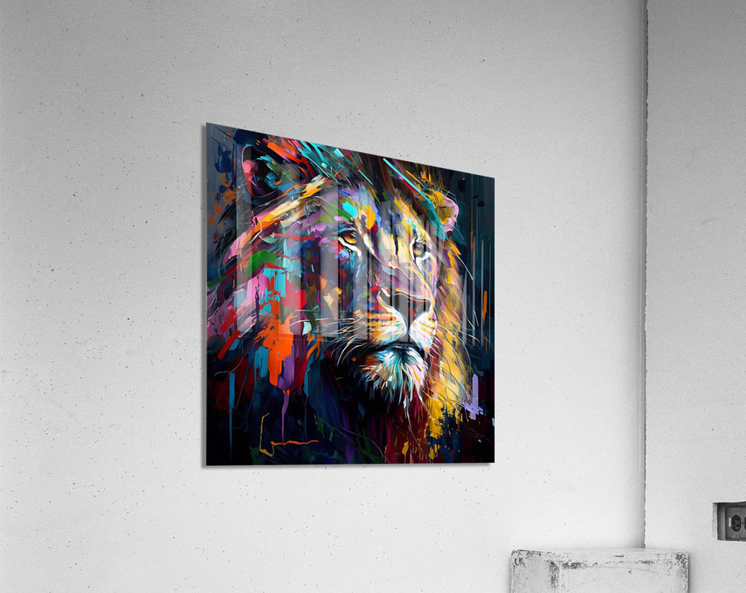 kaleidoscope lion palette knife oil painting by Goldfishwallart - Premium artwork from Concordia Style Boutique - Just $40! Shop now at Concordia Style Boutique