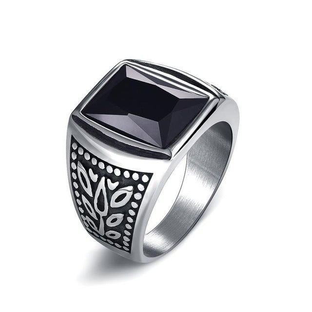 Punk Titanium Steel Ring for Men Jewelry Valknut Signet Ring Odin Symbol Norse Viking Biker Finger Ring Trendy Male Jewelry Gift