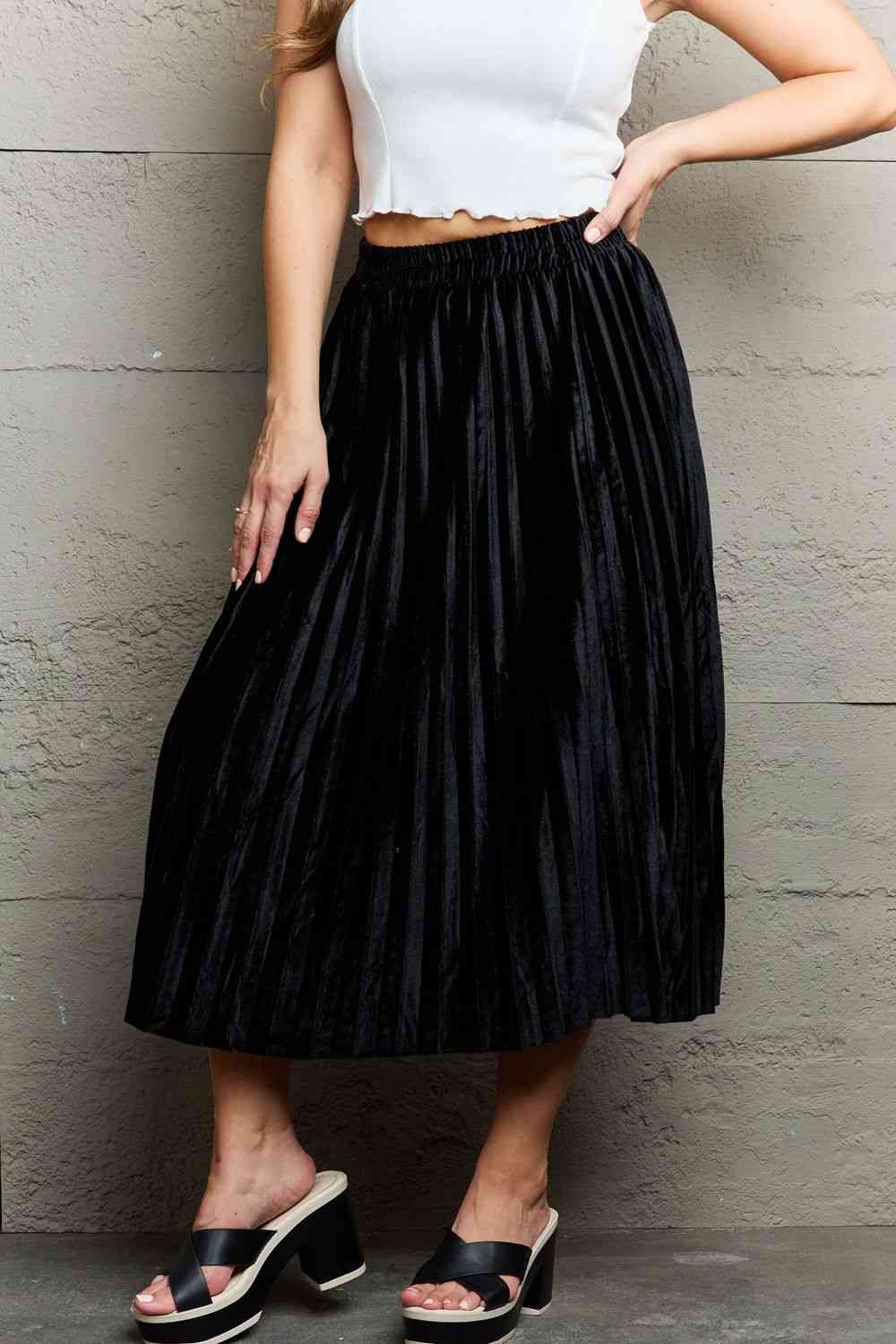 Ninexis Accordion Pleated Flowy Midi Skirt - Premium Accordion Pleated Flowy Midi Skirt from Concordia Style Boutique - Just $31.46! Shop now at Concordia Style Boutique