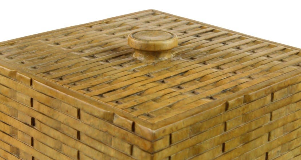 Wicker Weave Cube Soapstone Trinket Decor Hinge/Lid BoxHeart - Premium Home Living & Improvement from The Niger Bend - Just $164.28! Shop now at Concordia Style Boutique