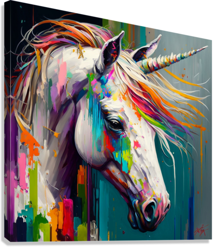 Unicorn Colored palette knife oil painting Abstract by Goldfishwallart - Premium artwork from Concordia Style Boutique - Just $71! Shop now at Concordia Style Boutique