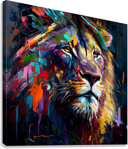 kaleidoscope lion palette knife oil painting by Goldfishwallart - Premium artwork from Concordia Style Boutique - Just $40! Shop now at Concordia Style Boutique