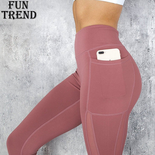 Pocket Solid Sport Yoga Pants