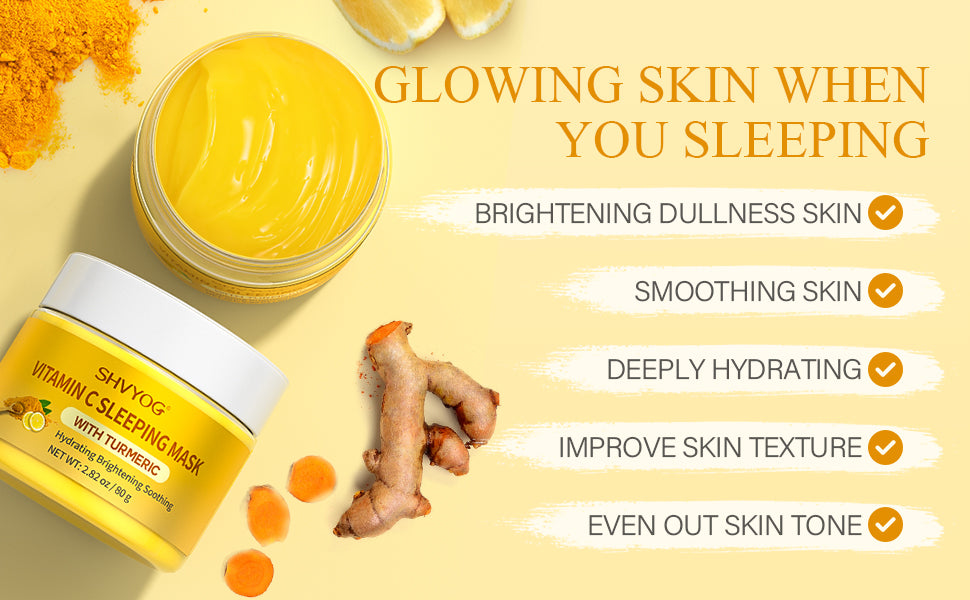 Vitamin C Turmeric Sleeping Mask, Vitamin C Overnight Face Mask With Turmeric, Vitamin C Brightening Sleep Face Mask Skin Care, Nourishing Hydrating Antioxidant Face Masks Skincare For Women - 2.82OZ - Premium Sleeping Mask from Concordia Style Boutique - Just $28.19! Shop now at Concordia Style Boutique