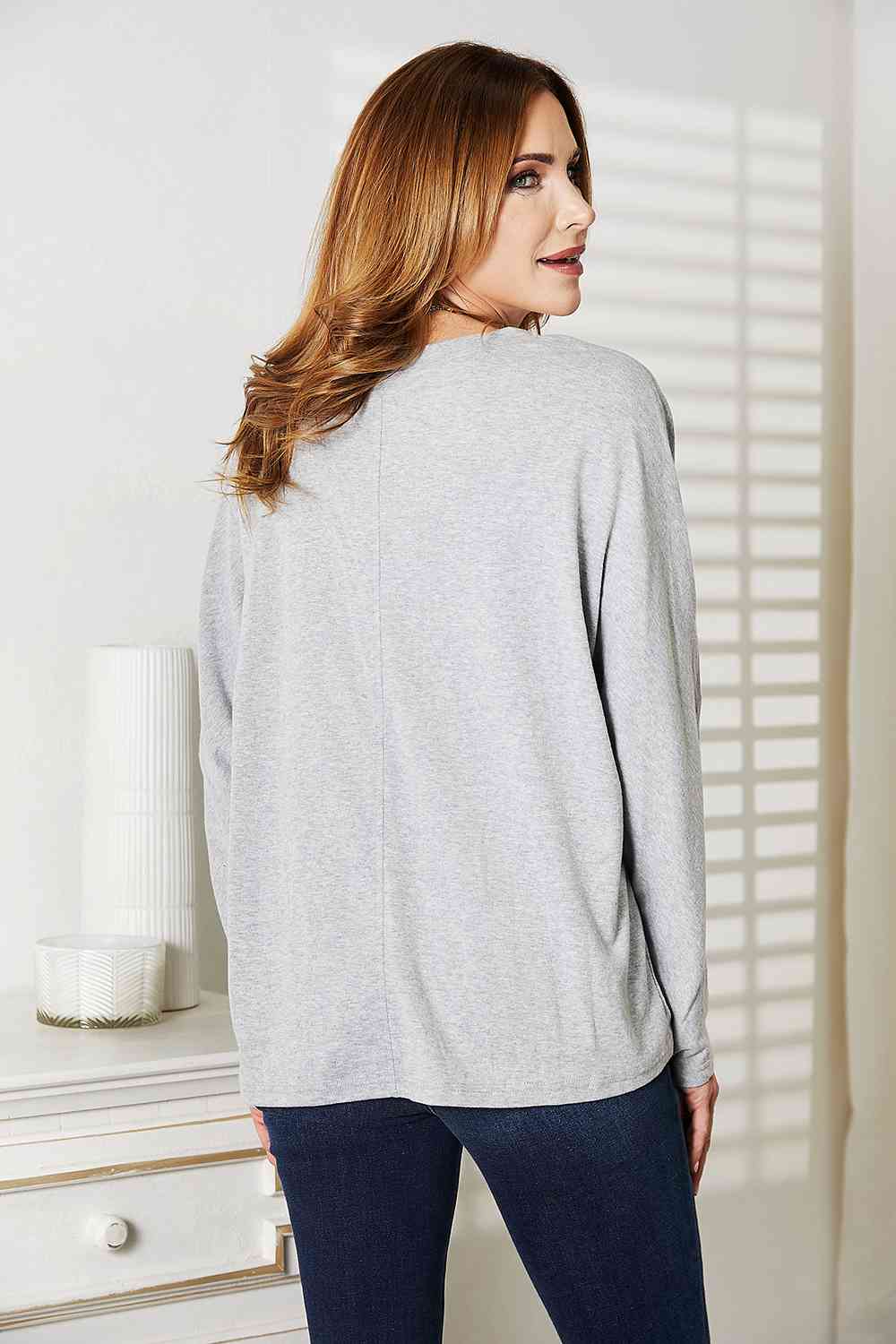 Double Take Seam Detail Round Neck Long Sleeve Top - Premium Double Take Seam Detail Round Neck Long Sleeve Top from Concordia Style Boutique - Just $26.12! Shop now at Concordia Style Boutique