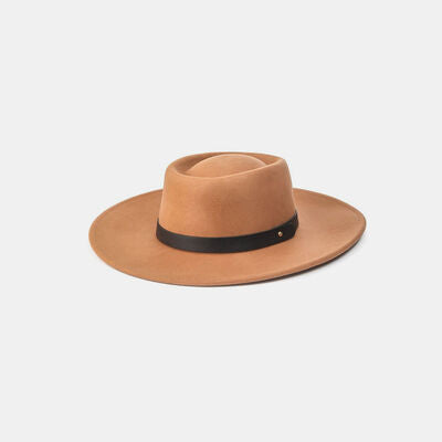 Fame Flat Brim Strap Pork Pie Hat - Premium Hats from Concordia Style Boutique - Just $25.28! Shop now at Concordia Style Boutique