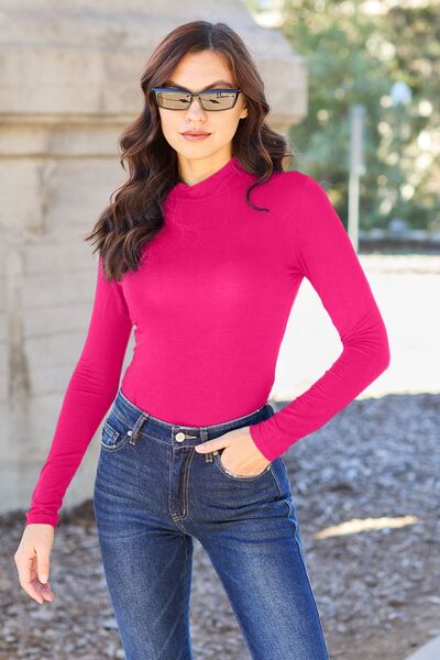 Basic Bae Full Size Mock Neck Long Sleeve Bodysuit - Premium Full Size Mock Neck Long Sleeve Bodysuit from Concordia Style Boutique - Just $24.16! Shop now at Concordia Style Boutique