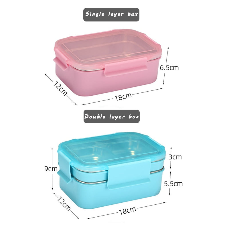 Stainless Steel Bento Lunch Box: Single or Double Layer - Premium Stainless Steel Bento Lunch Box: Single or Double Layer from Concordia Style Boutique - Just $20.93! Shop now at Concordia Style Boutique