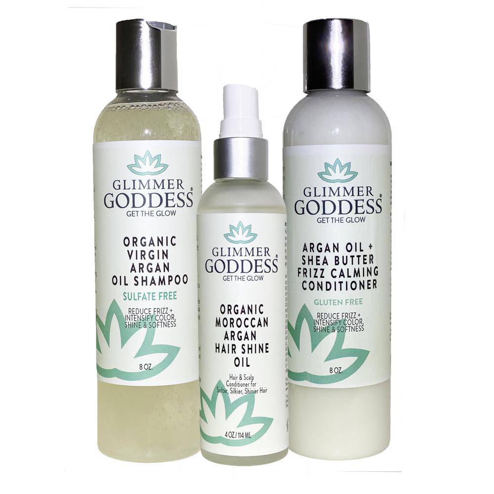 Organic Argan Oil Trio (Shampoo + Conditioner + Hair Shine Spray) - Premium  from Consonance Store - Just $149.68! Shop now at Concordia Style Boutique