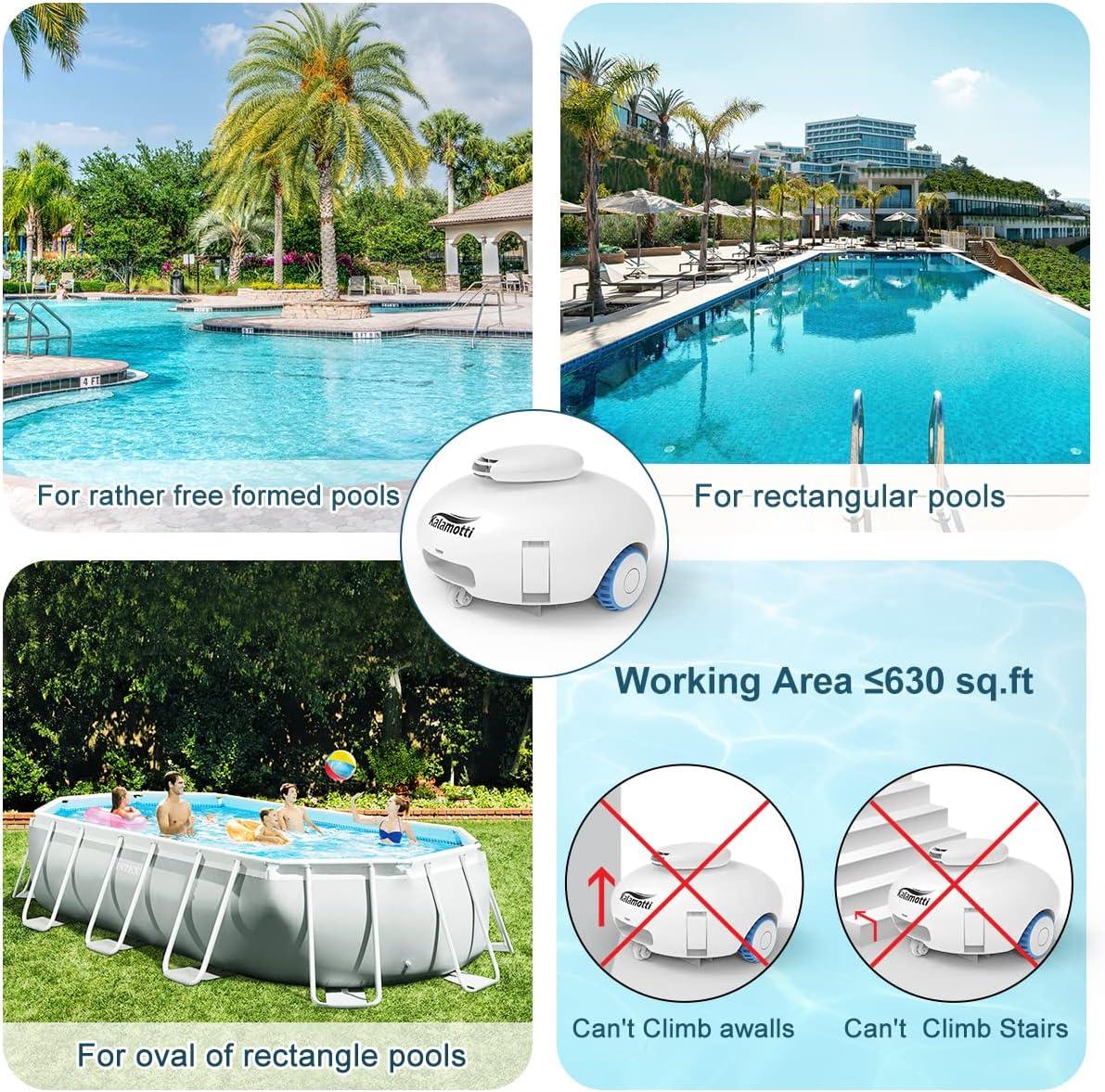 Wireless Robotic Pool Cleaner - Above-Ground Pool Vacuum with Powerful Suction, Rechargeable Battery lasting 140 Minutes - Premium Pool Cleaner from MyDepot - Just $76.97! Shop now at Concordia Style Boutique