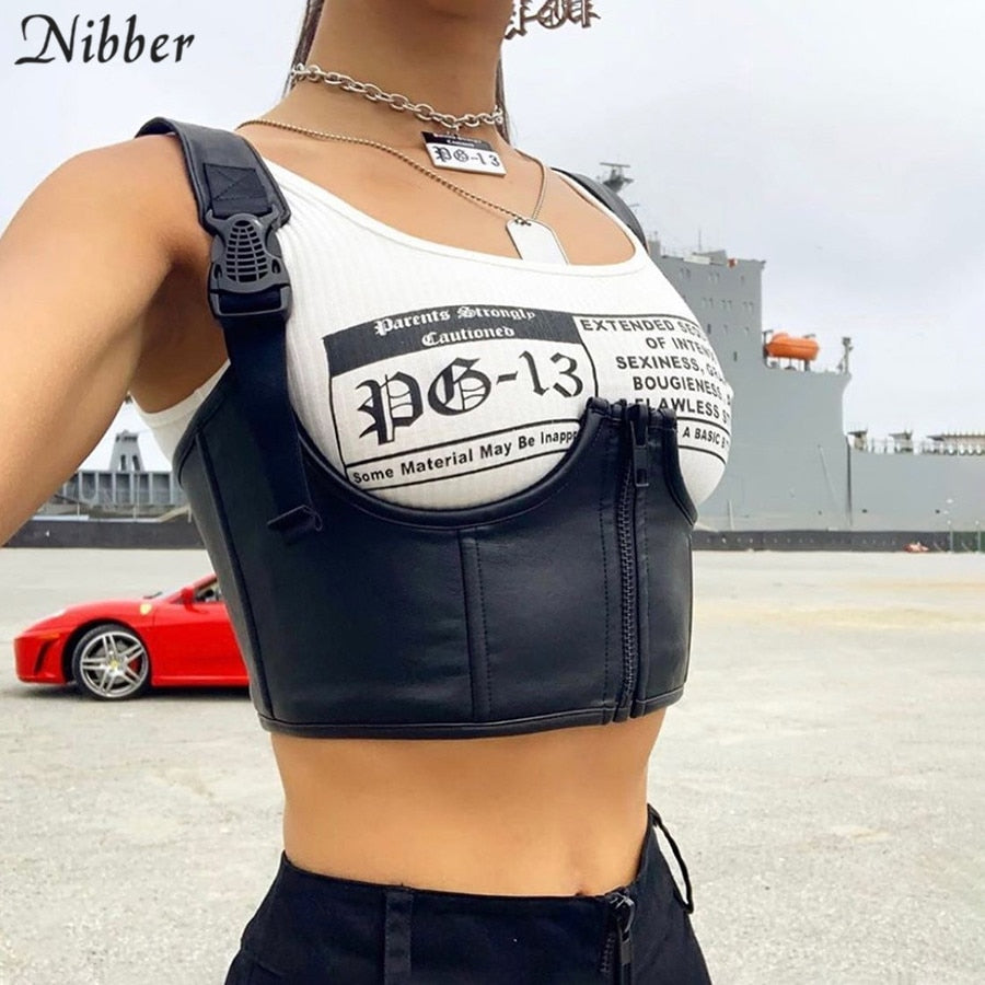 Black Basic Punk Cropped Tops - Premium  from Concordia Style Boutique - Just $18.97! Shop now at Concordia Style Boutique