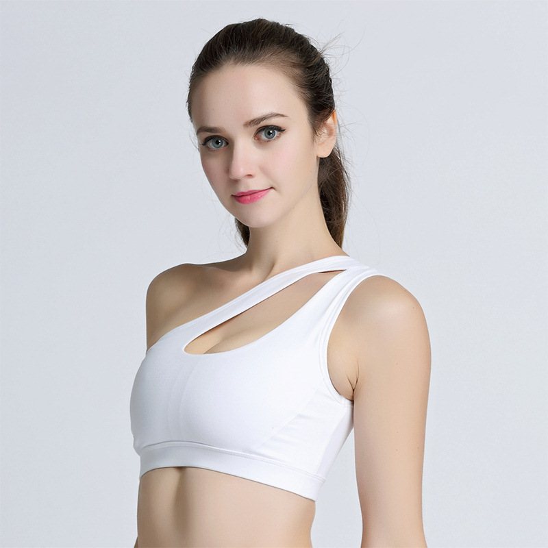 Sexy One Shoulder Yoga Bras Women Sports Top Crop Athletic Vest Push Up Underwear BH Sports Bra Sportswear Wire Free Gym Shirts - Premium  from Concordia Style Boutique - Just $21.95! Shop now at Concordia Style Boutique