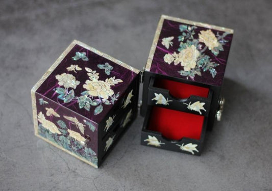 PALBOCK SANGHOE Hanji Najeon Jewelry Box Korean Traditional Handcraft (Butterfly & Peony, Purple) - Premium Jewelry Box from PALBOCK SANGHOE - Just $85.98! Shop now at Concordia Style Boutique