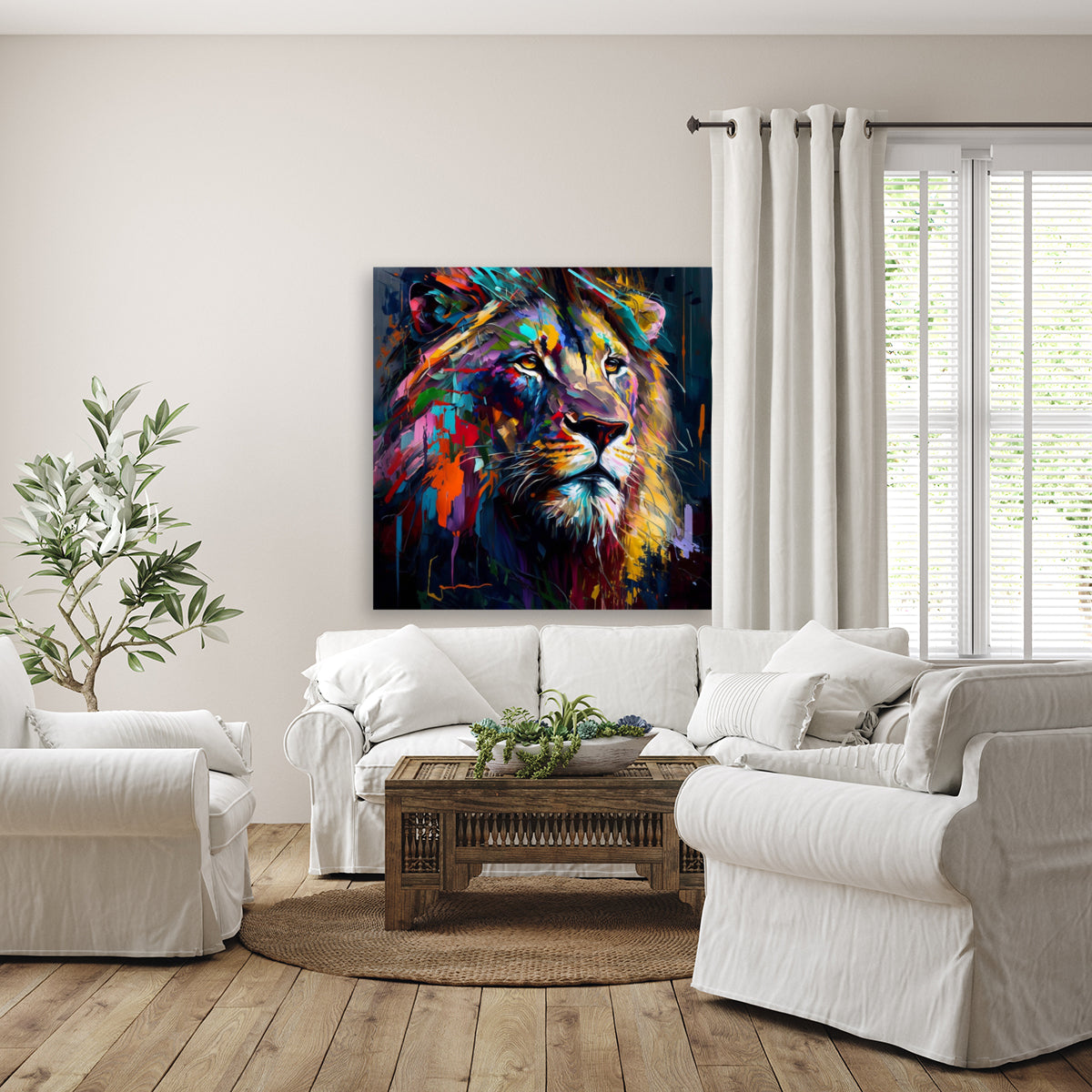 kaleidoscope lion palette knife oil painting by Goldfishwallart - Premium artwork from Concordia Style Boutique - Just $40! Shop now at Concordia Style Boutique