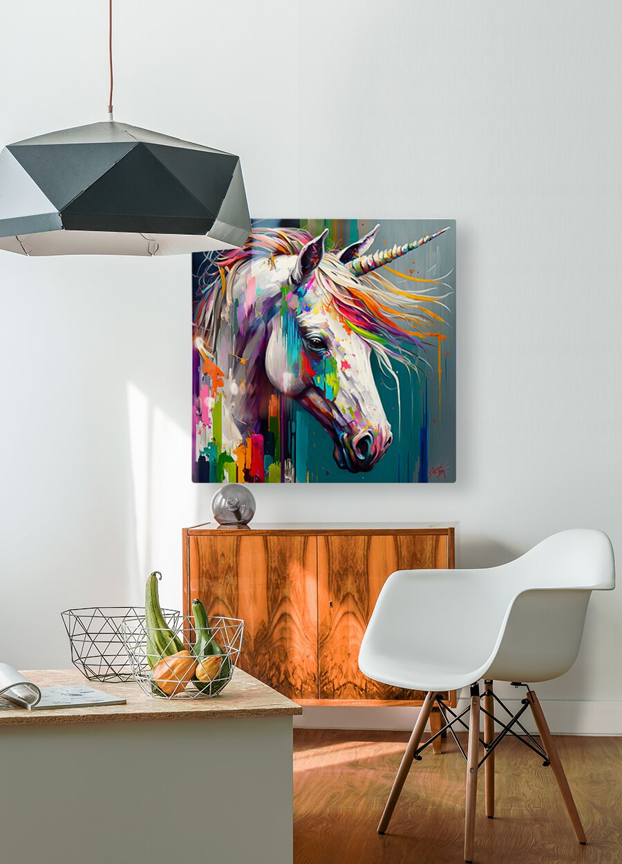 Unicorn Colored palette knife oil painting Abstract by Goldfishwallart - Premium artwork from Concordia Style Boutique - Just $71! Shop now at Concordia Style Boutique